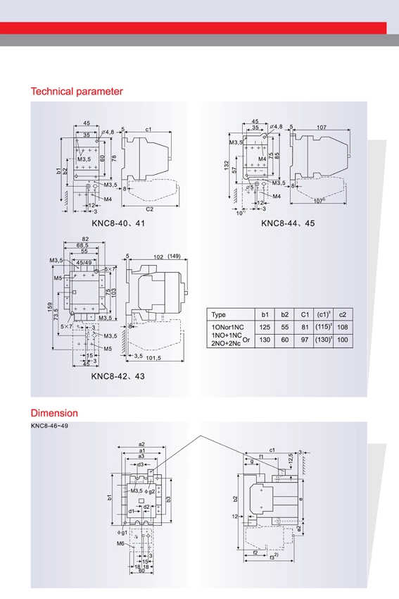 Siemens Type AC Contactor Knc8 Frame 40-56, 09A-400A