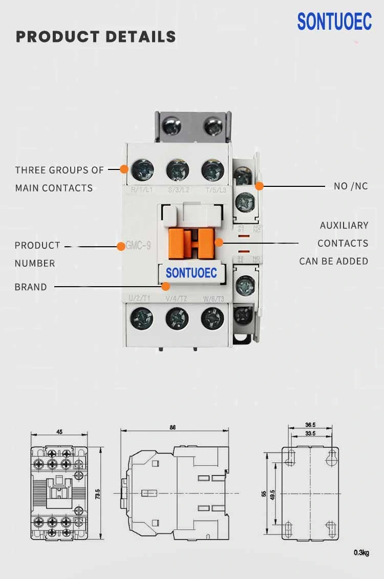 Gmc-18/Stc-50 220VAC 50Hz AC Electrical Contactor Gmc Magnetic Contactor