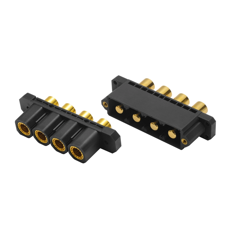 High Power Electrical Connector 4 Pins Gold Plating Copper Pin Contactor for Electric Vehicle Lithium Battery Connector