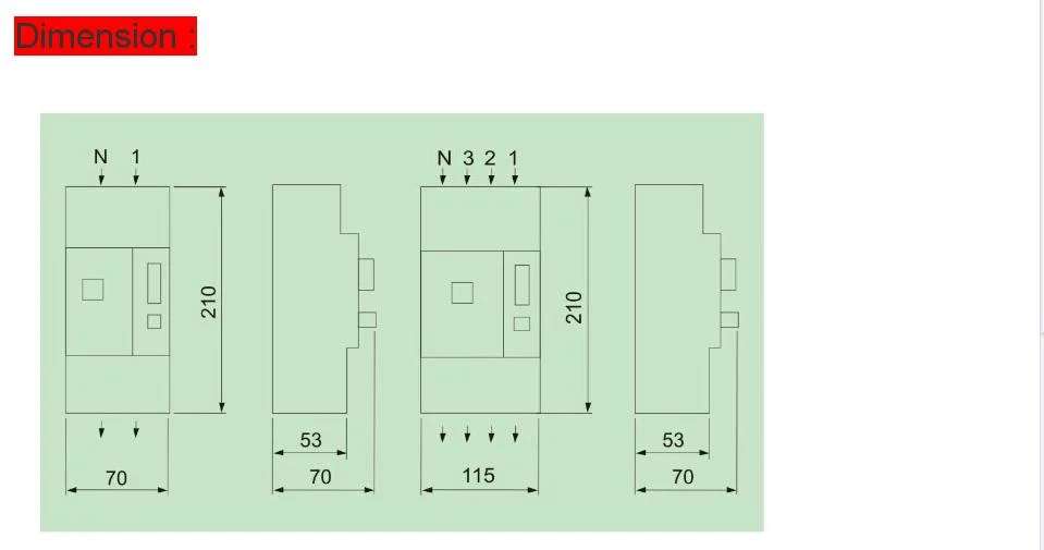 Pg Series Adjustable RCBO 2p, 4p Earth Leakage Circuit Breaker NFC61450 NFC62411