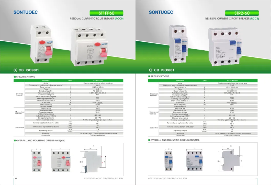 China Hot Selling 6ka RCD ELCB RCCB Circuit Breaker