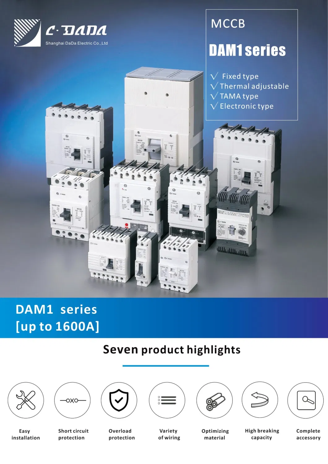 Low Voltage Circuit Breakers 400, 500, 630, 800A Asta Electronic MCCB with CE