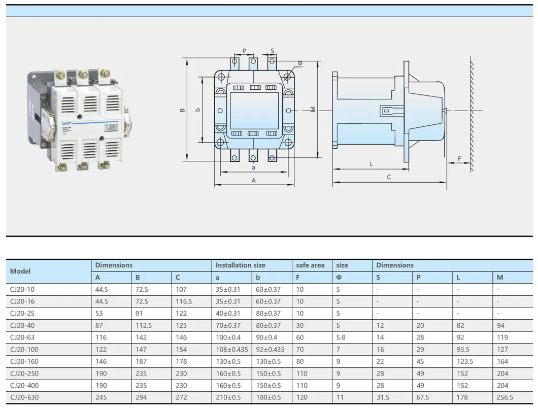 Chint Cj20 Cj20-10 Cj20-16 Cj20-25 Cj20-40 Cj20-63 Cj20-100 Cj20-160 Cj20-250 Cj20-400 Cj20-630 Cj20-630j 25A 40A 63A 100A 160A 250A 400A 630A Chnt Contactor