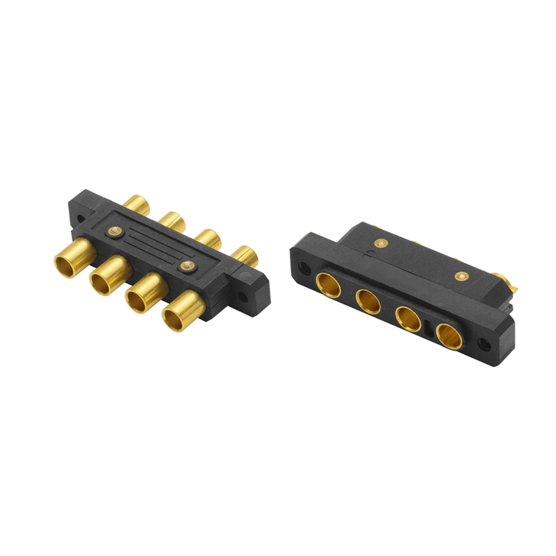 High Power Electrical Connector 4 Pins Gold Plating Copper Pin Contactor for Electric Vehicle Lithium Battery Connector