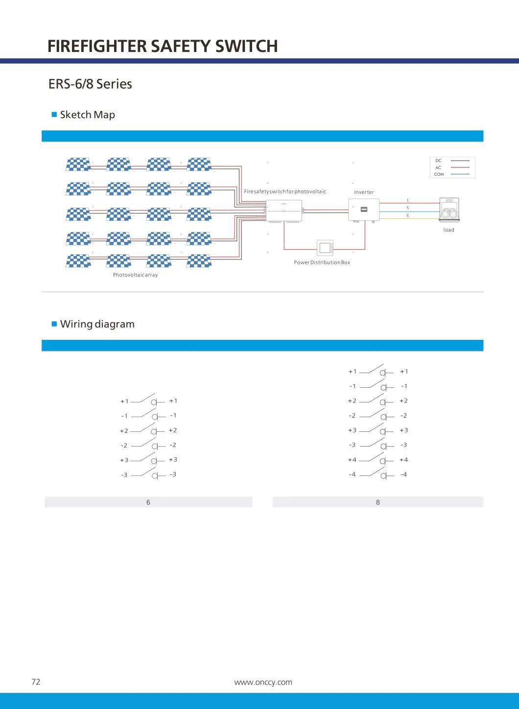 Onccy Hot Sales Price Module Level 1500VDC Rapid Shutdown Switches 6-8 Strings