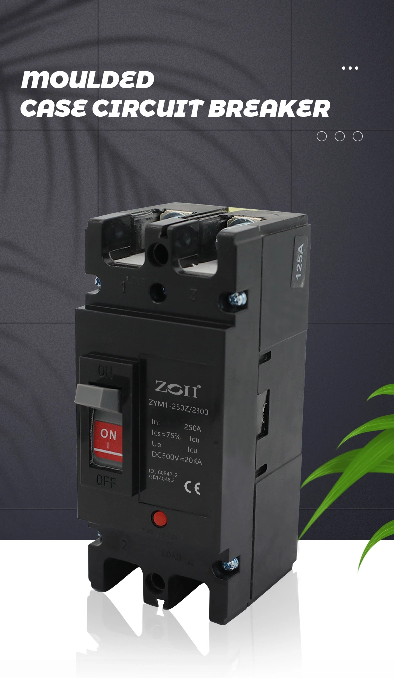 CE Certificates Zym1-125PV 80A 100A 125A 150A 200A 250A 1000V DC Moulded Case Circuit Breaker MCCB