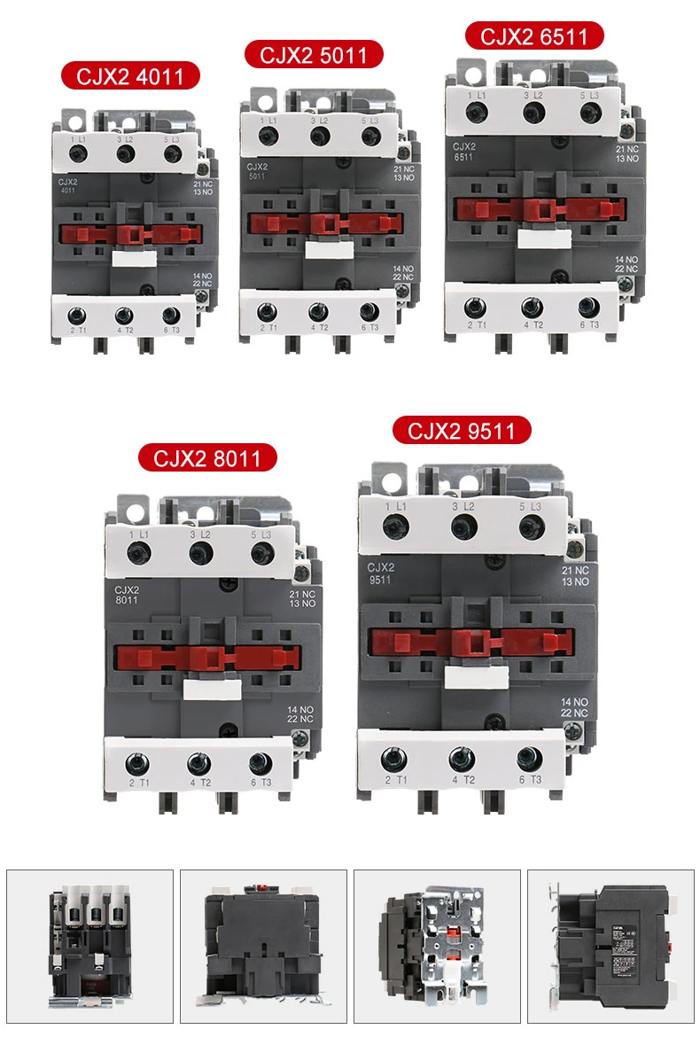 Geya Cjx2-0910 LC1d-0910 DIN Rail Electric AC Contactor Magnetic 24V 110V 220V 380V 400V 440V