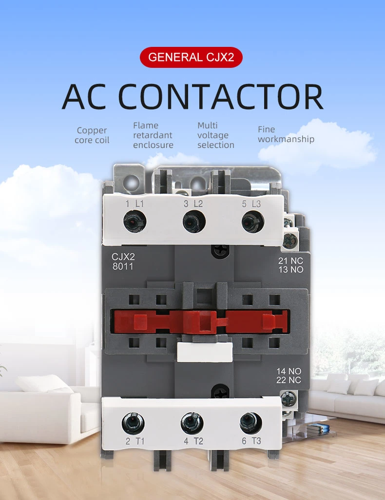 Geya Cjx2-0910 LC1d-0910 DIN Rail Electric AC Contactor Magnetic 24V 110V 220V 380V 400V 440V