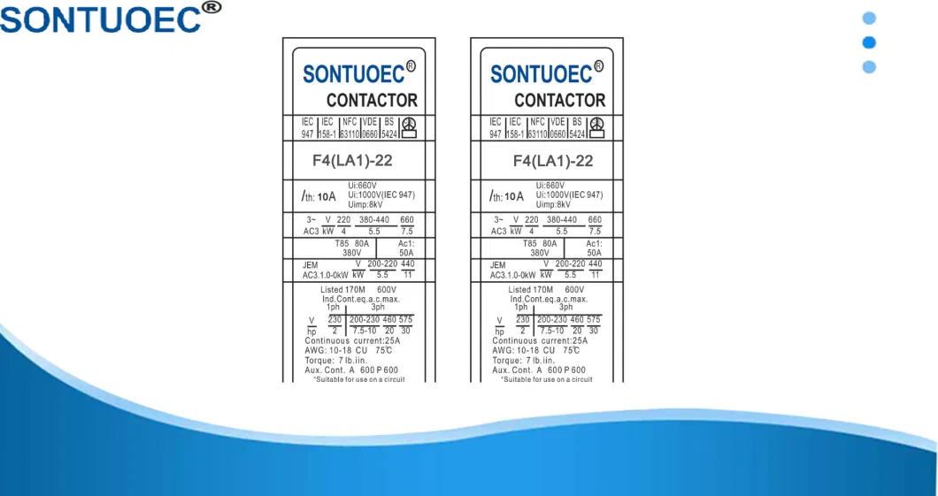 10A AC 2no 2nc Auxiliary Parts for Contactor with Auxiliary Block