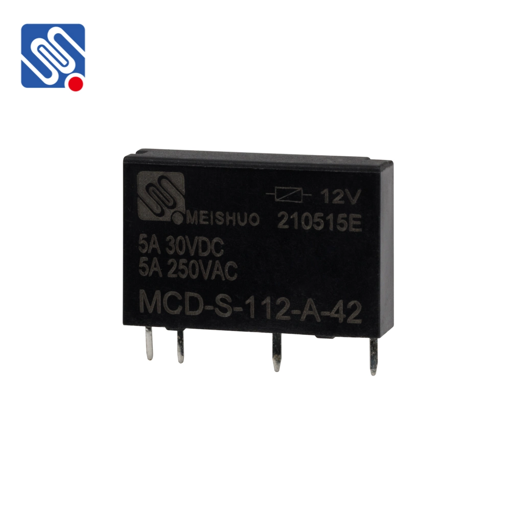 Black Subminiature Meishuo Zhejiang, China Electromagnetic Power Relay Relays Mcd-S-112-a-42