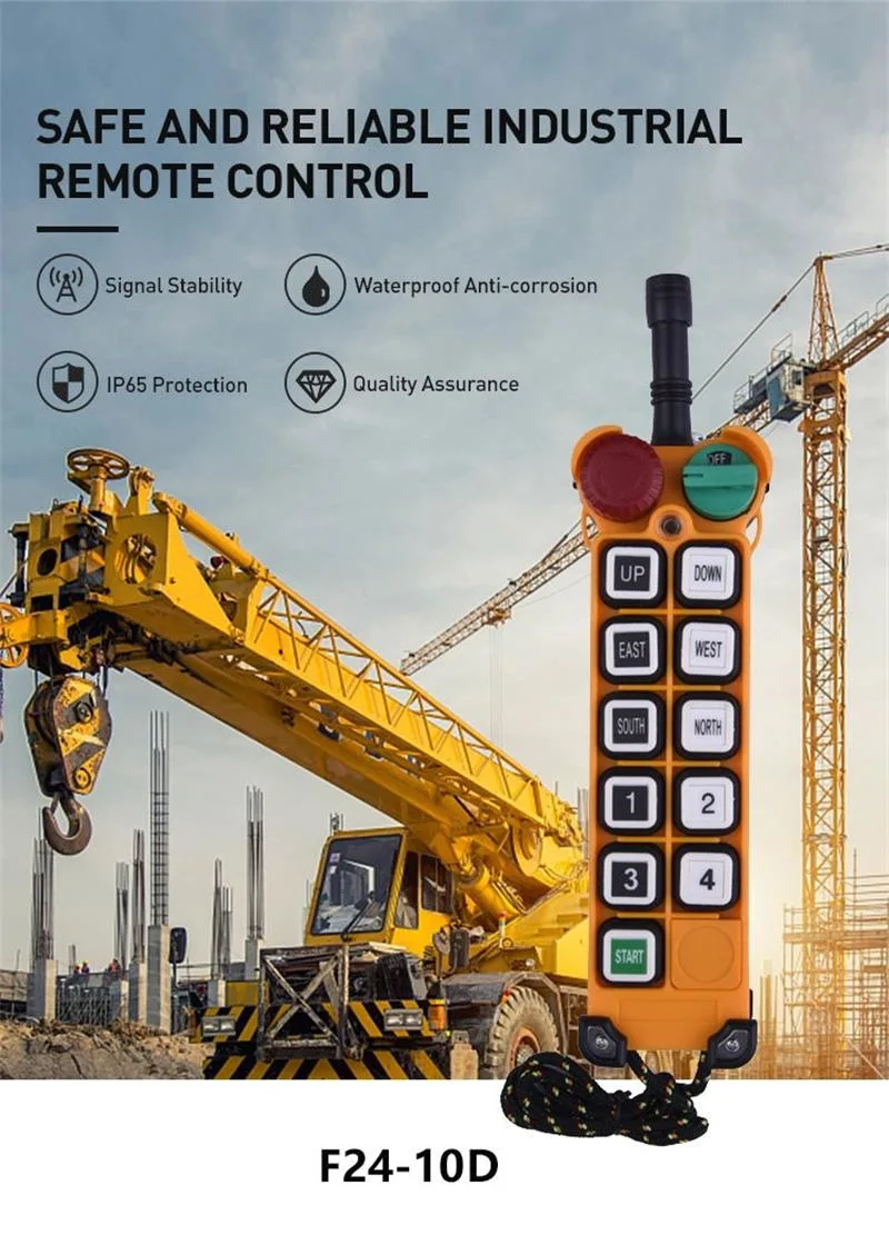 Manufacturer Crane and Hoist Industrial Cordless Remote Control for Multiple Overhead and Monorail Hoist F24-10d