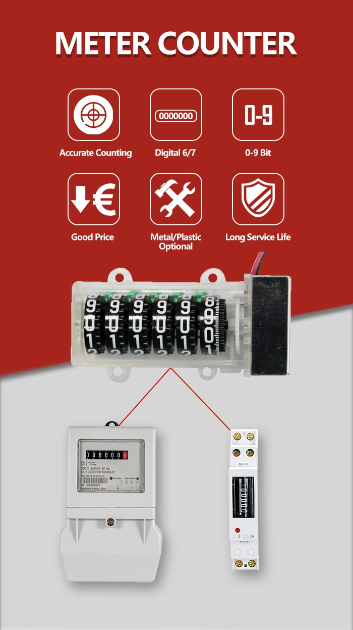 Cheap Electric Magnetic Counter 6digit Mechanical Counter for Energy Meter