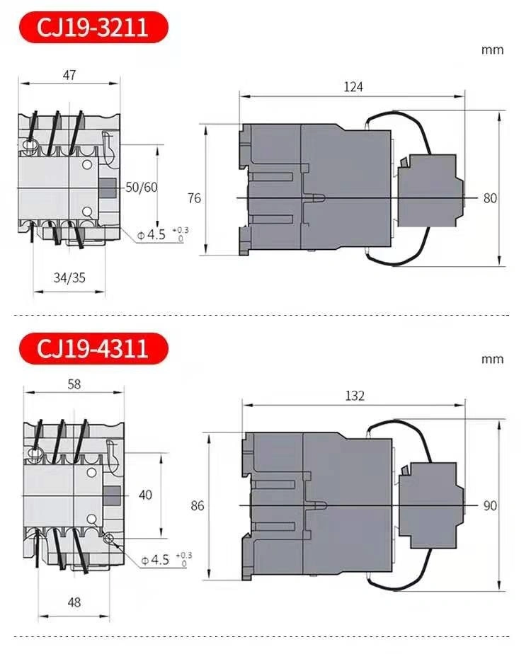 Switching Magnetic Electrical 3 Phase Changeover Capacitor Contactor