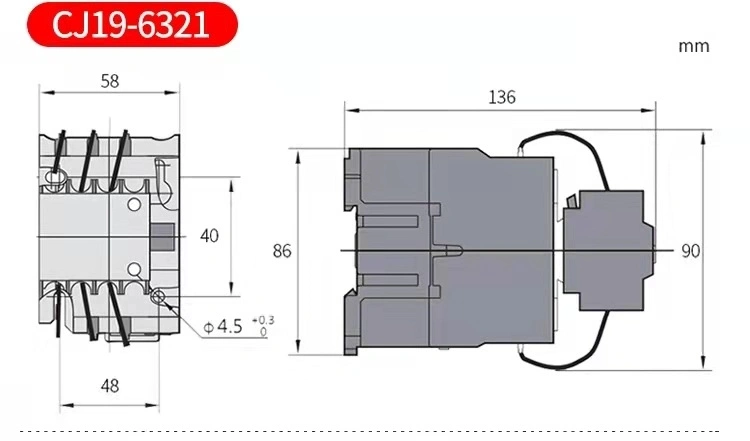 Switching Magnetic Electrical 3 Phase Changeover Capacitor Contactor