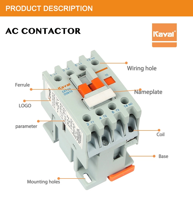 660V Nc No Auxiliary Magnetic AC Contactor with Ce