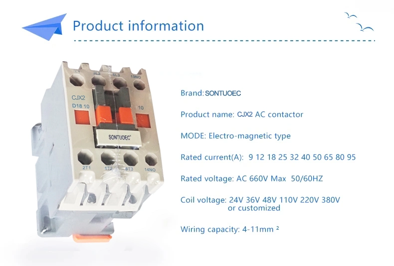 Sontuoec Cjx2 Series 50Hz AC Magnetic Contactors