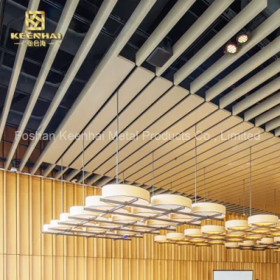  Elegante Metal decorativo Baffle material Perfil de techo material suspendido techo Falso techo de aluminio tubo en forma de U estirado techo suspendido (KH-MC-M8)