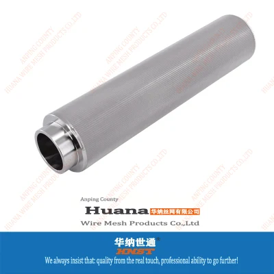 Tubo de filtro de gas Sintered 316 de acero inoxidable personalizado SS304
