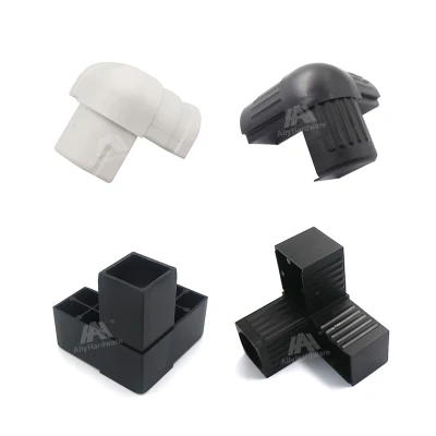 Plástico de calidad de muebles conector múltiple PVC adaptador de esquina tubo cuadrado Conexión de tubería estructural del bastidor