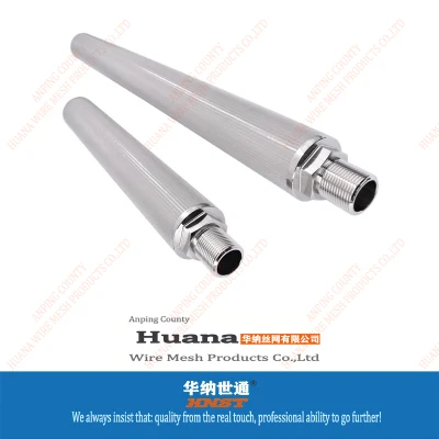 Tubo de filtro de gas Sintered 316 de acero inoxidable personalizado SS304