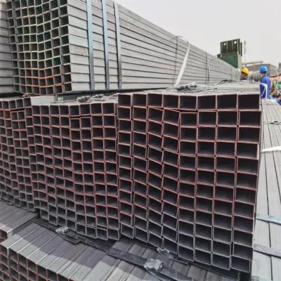 Tubería de acero al carbono Sección hueca Negra Acero al carbono Q235 Cuadrado Tubo de metal