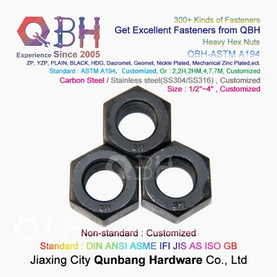  10% de descuento QBH 2/2h/2hm/4/7/7m ANSI ASME ASTM A194 HDG Negro estricto-Militar ZP Acero pesado Hex Construcción estructural pieza de fijación de la tuerca de construcción Spare Accesorios