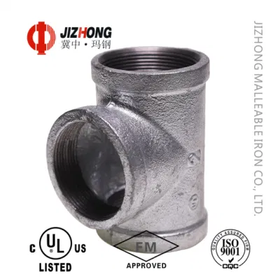 Fabricante UL&amp;FM Heavy Duty Galvanized maleable tubería de conexión en T