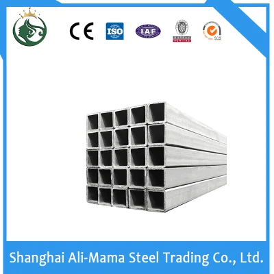  Tubo cuadrado de acero suave de sección hueca, perfiles de tubo cuadrado de acero suave, tamaños tubulares, tubo de acero rectangular/cuadrado galvanizado ASTM Asmt 500 A252.