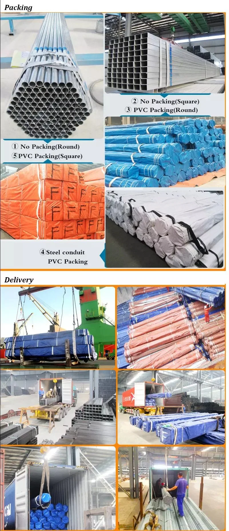 Rectangular Pipe Cold Rolled Pre Galvanized Welded Square / Rectangular Steel Pipe/Tube/Hollow Section