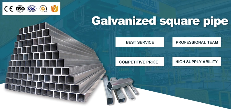 Hot Dipped Square Tubing Galvanized Steel Pipe Iron Rectangular Tube Price