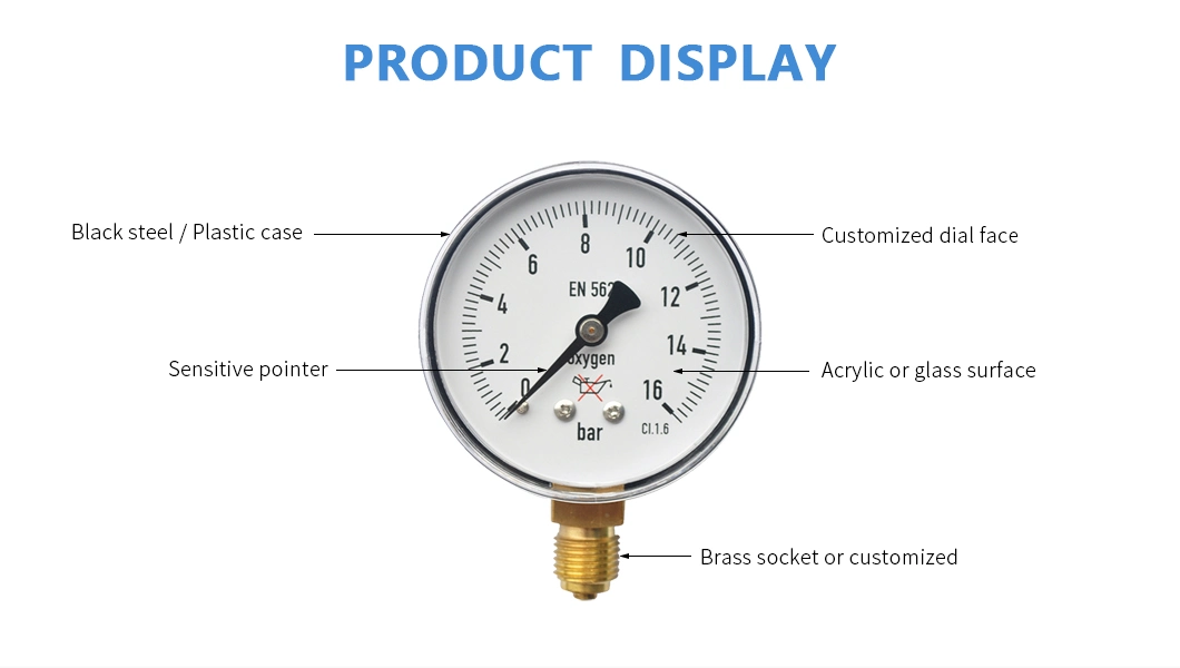 1 Inch Square Pressure Gauge Pneumatic Manometer Small Gauge