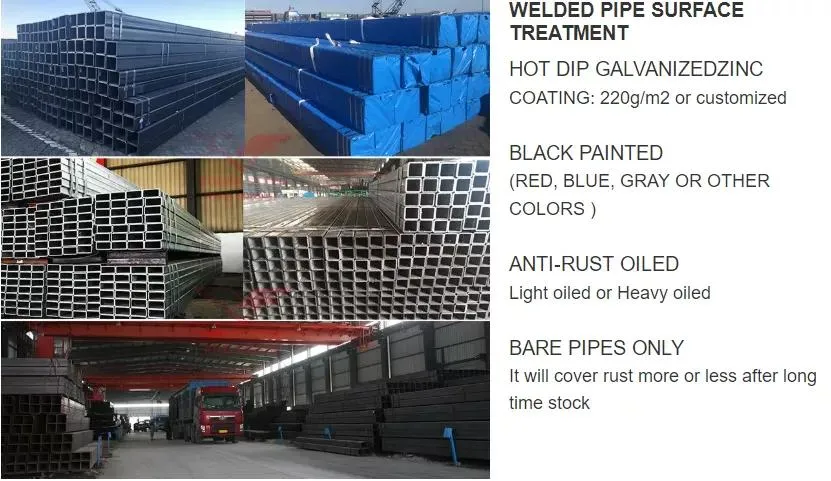 Rectangular Pipe Cold Rolled Pre Galvanized Welded Square / Rectangular Steel Pipe/Tube/Hollow Section