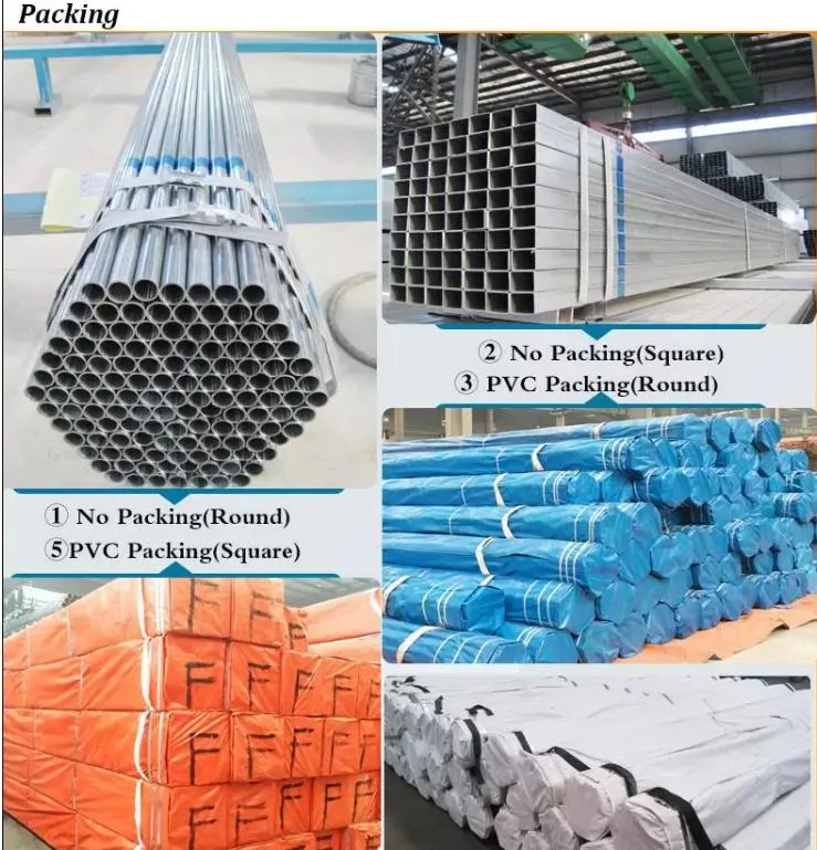 High Quality Building Material Iron Tube Hot Dipped Galvanized Square Rectangular Steel Pipe