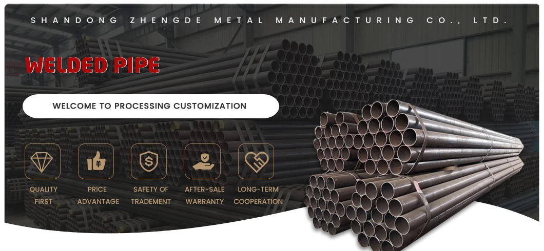 Construction Engineering Field Carbon Structural Steel 8-100mm Custom Dimension 45# Welded Pipes