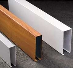 Pannello parete con cortina in alluminio estruso in legno rettangolare Rivestimento in polvere/grana per tubo cavo quadrato in alluminio per soffitto