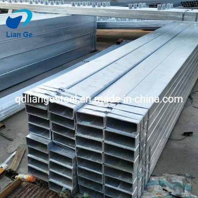Miglior Prezzo 6 metri Sezione cava Prefabbricato alta qualità Carbonio neutro tubo in ferro quadrato pre-galvanizzato zincato rivestimento in zinco GI tubo rettangolare galvanizzato