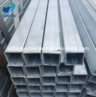 Miglior Prezzo 6 metri Sezione cava Prefabbricato alta qualità Carbonio neutro tubo in ferro quadrato pre-galvanizzato zincato rivestimento in zinco GI tubo rettangolare galvanizzato