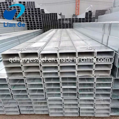Miglior Prezzo 6 metri Sezione cava Prefabbricato alta qualità Carbonio neutro tubo in ferro quadrato pre-galvanizzato zincato rivestimento in zinco GI tubo rettangolare galvanizzato