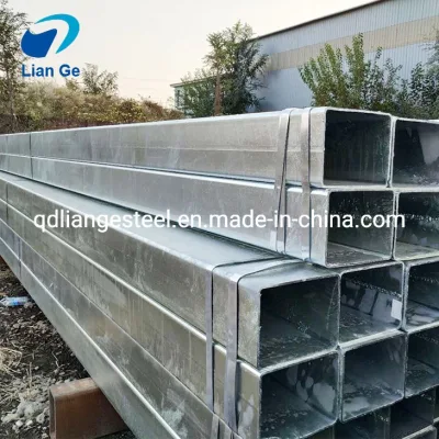Miglior Prezzo 6 metri Sezione cava Prefabbricato alta qualità Carbonio neutro tubo in ferro quadrato pre-galvanizzato zincato rivestimento in zinco GI tubo rettangolare galvanizzato