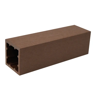 Superficie di spazzolatura colorata con foro quadrato cavo durevole e ecocompatibile facile installazione Legno plastica composito WPC tubo Timber
