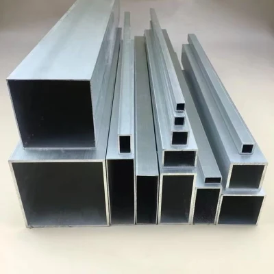 Tubi quadrati in alluminio nero e tubi rettangolari in alluminio estruso