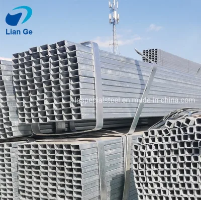 Liange ASTM A36 50X50 peso tubo in acciaio quadrato zincato quadrato Tubo SHS lato destro 40X80 Gi sezione cava quadrata rettangolare