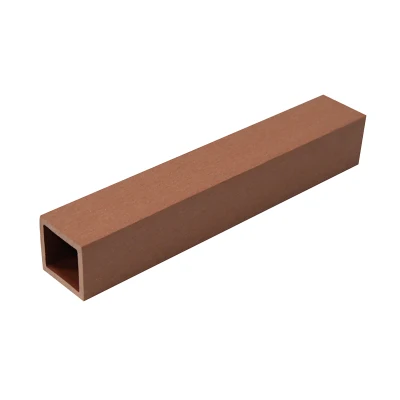 Superficie di spazzolatura colorata con foro quadrato cavo durevole e ecocompatibile facile installazione Legno plastica composito WPC tubo Timber