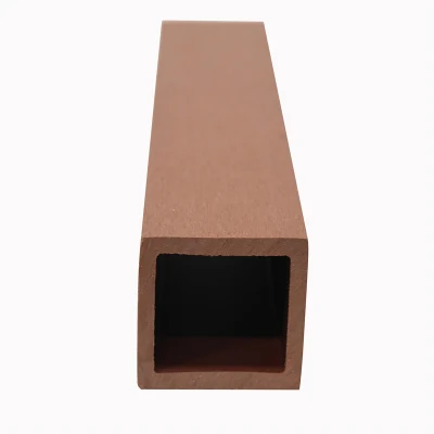 Superficie di spazzolatura colorata con foro quadrato cavo durevole e ecocompatibile facile installazione Legno plastica composito WPC tubo Timber