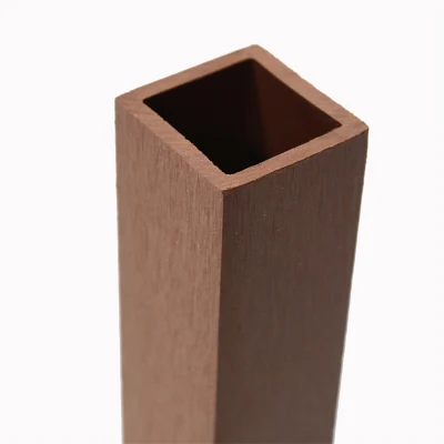 Superficie di spazzolatura colorata con foro quadrato cavo durevole e ecocompatibile facile installazione Legno plastica composito WPC tubo Timber