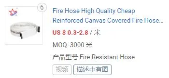 White Branch Pipe Fire Couplings Double-Jacket PVC/PU/ Rubber Lay-Flat Discharge Fire Hose (multiple size options)