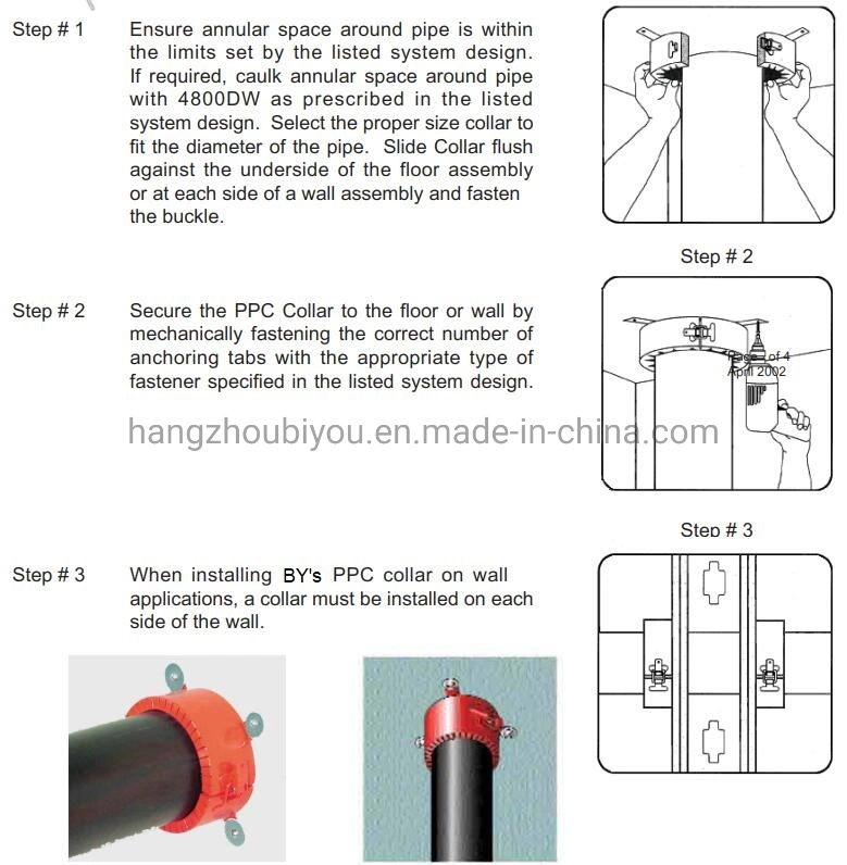 Fire Collar for UPVC China Fireproof Pipes Collar