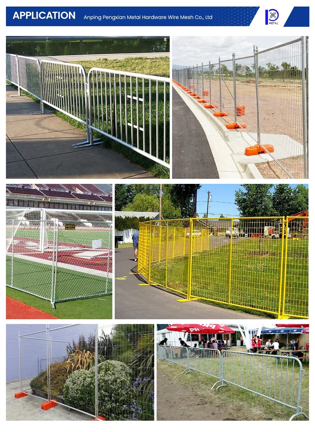 Pengxian Jobsite Fencing China Lightweight Portable Fencing Manufacturing 30 X 30 X 150 mm H. Right Square Steel Rod/Pipe Canada Windoroof Temporary Fencing