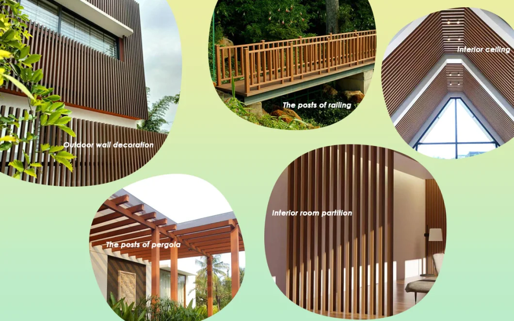 New Style Wooden Anti-Rotten Square Tube Composite Timber Tube for Outdoor Handrail or Railing