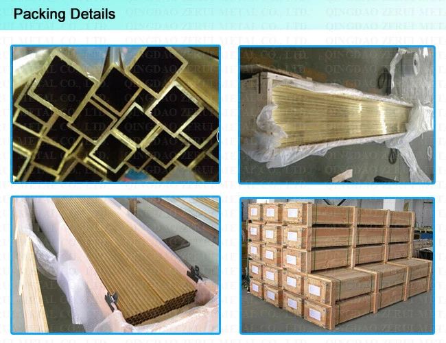 25.4X25.4X1.5mm Solid Square Brass Tube for Decorative